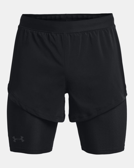 Men's UA RUSH™ SmartForm 2-in-1 Shorts in Black image number 8